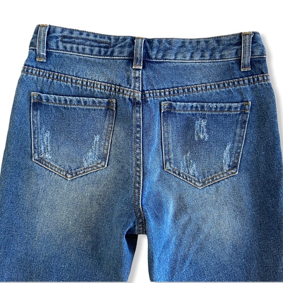 MO & Co. Distressed Denim Capris Blue Size 25 - Picture 9 of 12